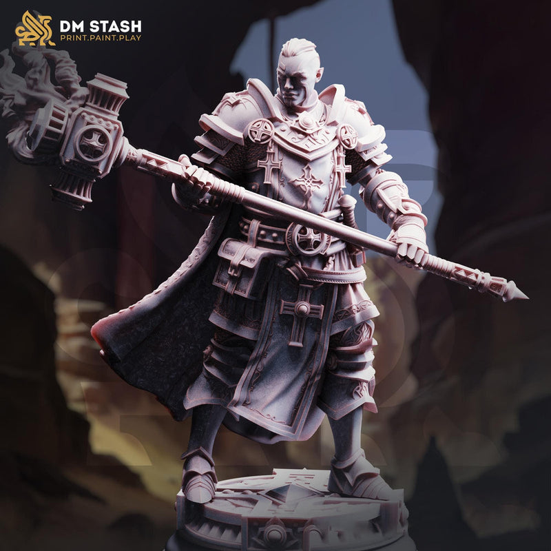 Heavy Plate Battle-Priest Harbinger | War Cleric Paladin | 5 Scales | DnD 5e Unpainted Resin - Only-Games