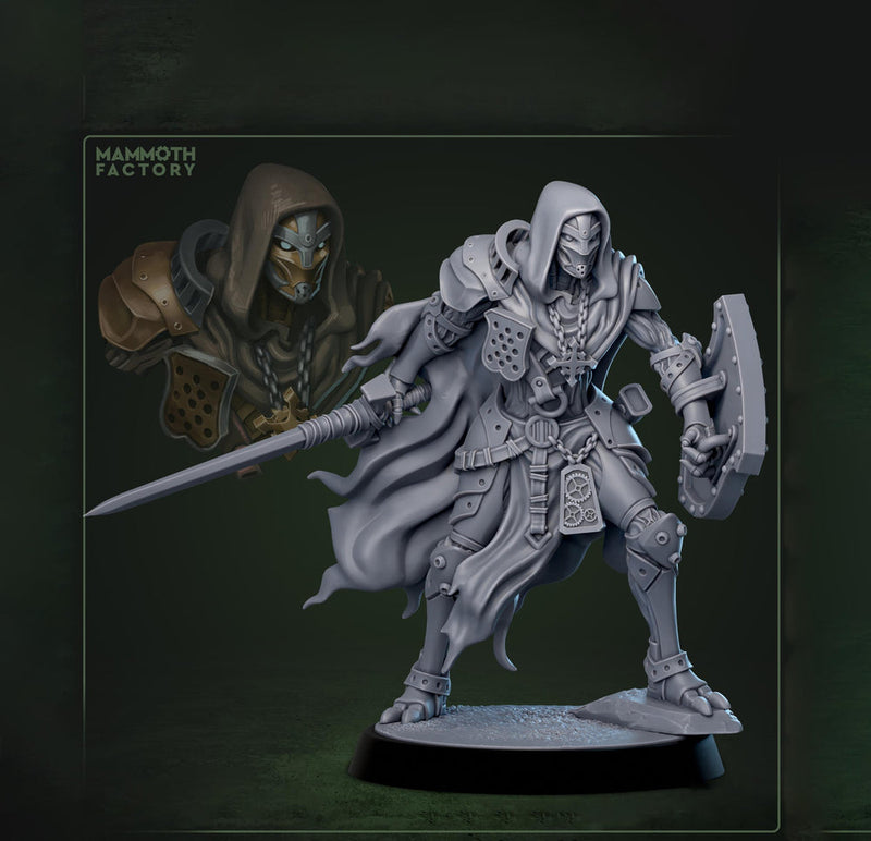 Forgeborn Templar Clockwork Knight Mechanical Paladin Fantasy Miniature for D&D Pathfinder - Only-Games