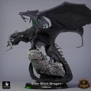 Black Dragon (4 sizes) D&D 5e Unpainted Resin Miniature | 270mm Wing Span, 180mm Height | Pathfinder | - Only-Games