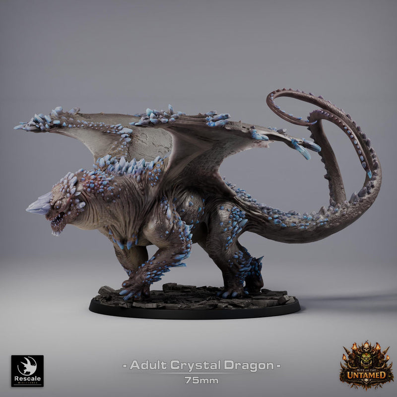 Adult Crystal Dragon UNPAINTED Miniature D&D 5e Pathfinder Gem Dragon 4 Sizes - Only-Games
