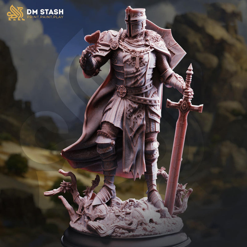 Human Fighter, Paladin, Knight PC / NPC D&D 5e | Unpainted Miniature | 5 Sizes /Scales | Pathfinder - Only-Games
