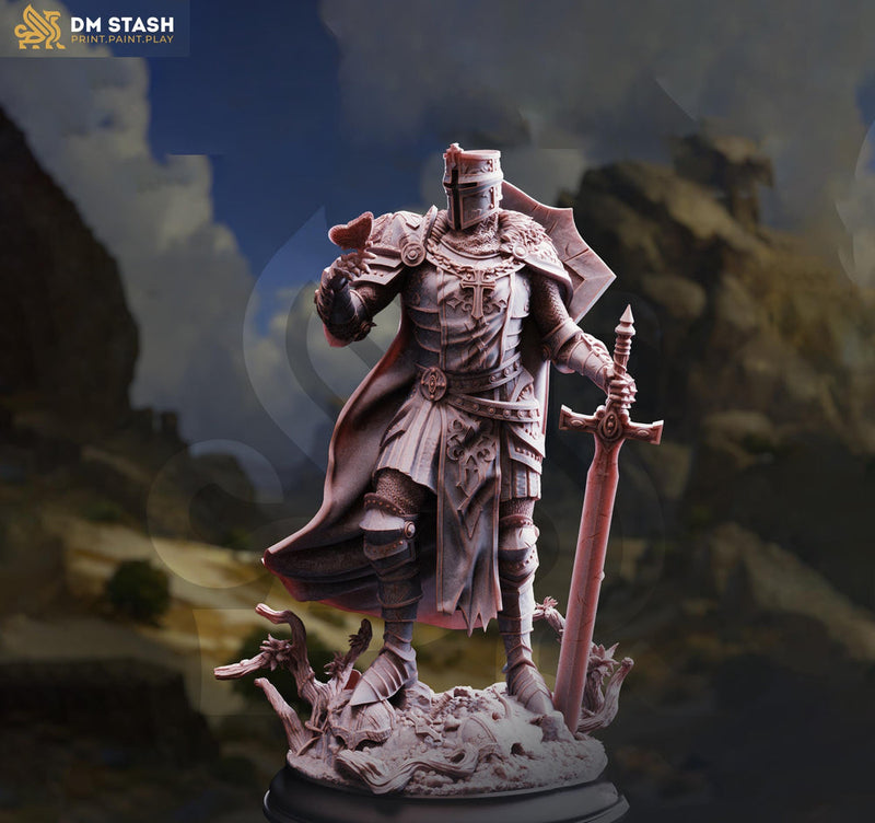 Human Fighter, Paladin, Knight PC / NPC D&D 5e | Unpainted Miniature | 5 Sizes /Scales | Pathfinder - Only-Games