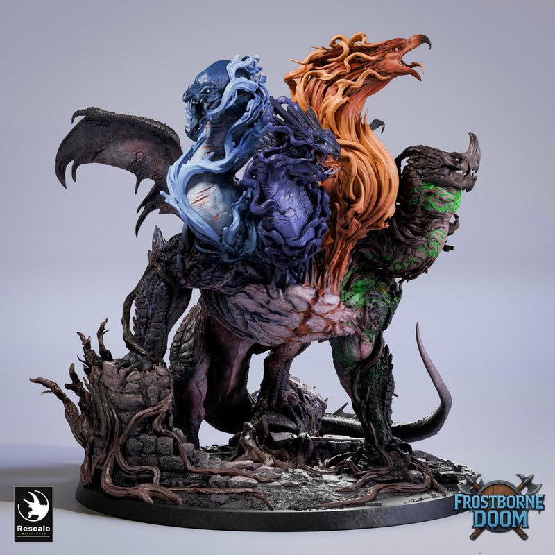 Ancient Elemental Dragon Greatwyrm Miniature Unpainted Resin D&D 5e 2024 Pathfinder 5 Scales Boss - Only-Games
