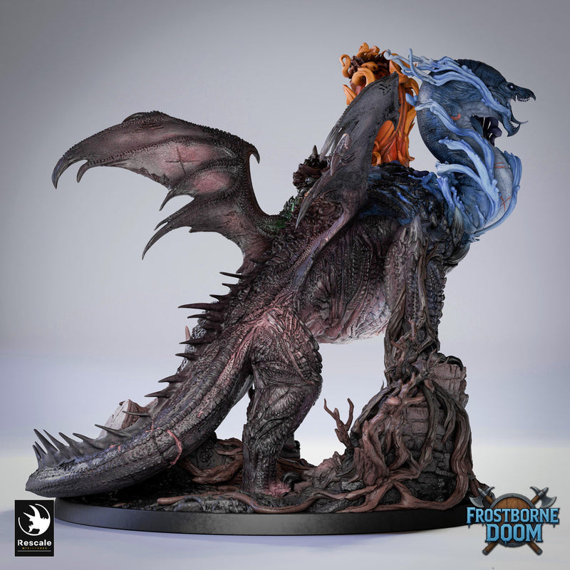 Ancient Elemental Dragon Greatwyrm Miniature Unpainted Resin D&D 5e 2024 Pathfinder 5 Scales Boss - Only-Games