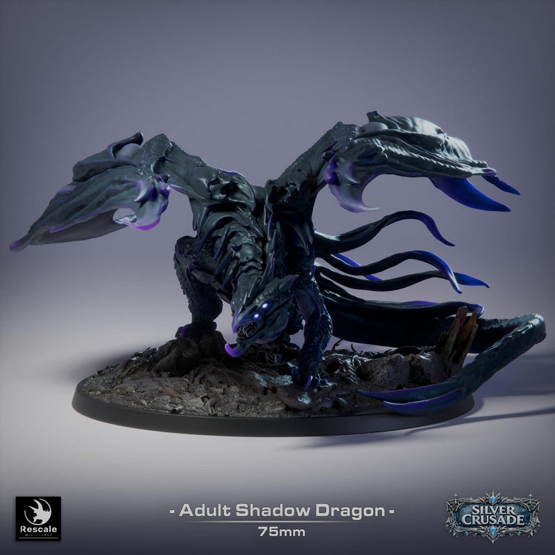 Gargantuan Shadow Dragon Miniature Multi-Scale Tabletop RPG D&D 5e Pathfinder Fantasy Monster Dragon Statue - Only-Games