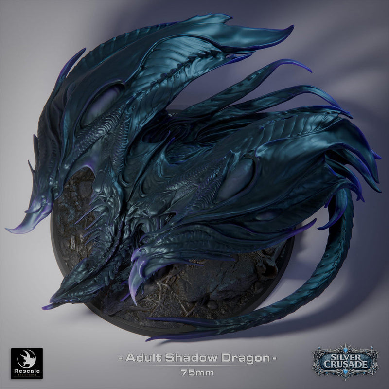 Gargantuan Shadow Dragon Miniature Multi-Scale Tabletop RPG D&D 5e Pathfinder Fantasy Monster Dragon Statue - Only-Games