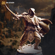 Desert Elf Rogue Battle Master Fighter Mini, Scimitar Duelist, 3D Printed Tabletop RPG Miniature - Only-Games