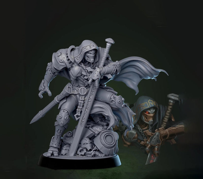 Hooded Knight Errant Miniature Resin RPG Character DnD Pathfinder Tabletop Wargame Figure Unpainted - Only-Games