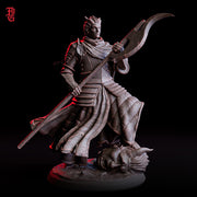 Tiefling Paladin Fighter Glaive Miniature dnd 5e Pathfinder Unpainted Resin 5 Sizes Polearm Master - Only-Games