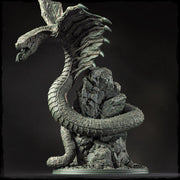 Ancient Serpentine Dragon Miniature | Huge Gargantuan DnD Pathfinder Boss Monster Resin Statue - Only-Games