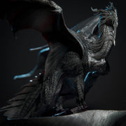 Ancient Silver Dragon Wyrm Miniature 4 Sizes Metallic DnD 5e Pathfinder Resin Unpainted - Only-Games