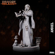 Elf Wizard Miniature UNPAINTED Resin Spellcaster Mage DnD 5e Pathfinder RPG Figurine - Only-Games
