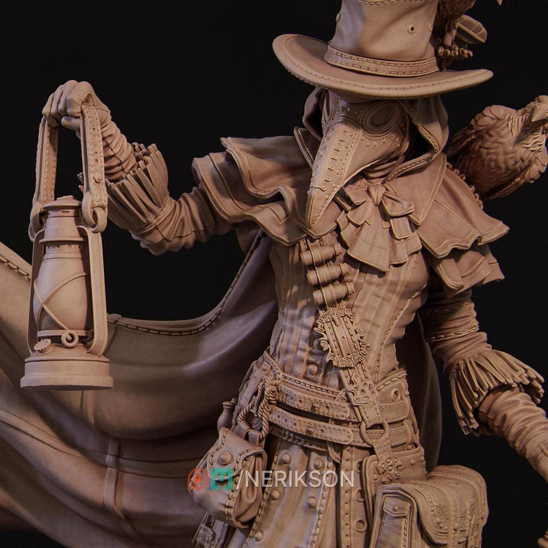 Plague Doctor Miniature – Dark Alchemist Villain with Lantern | DnD NPC Boss | Resin Tabletop RPG - Only-Games