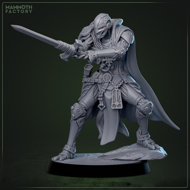 Forgeborn Templar Clockwork Knight Mechanical Paladin Fantasy Miniature for D&D Pathfinder - Only-Games