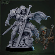 Hooded Knight Errant Miniature Resin RPG Character DnD Pathfinder Tabletop Wargame Figure Unpainted - Only-Games