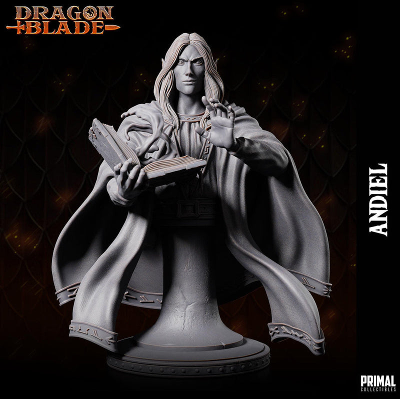 Elf Wizard Miniature UNPAINTED Resin Spellcaster Mage DnD 5e Pathfinder RPG Figurine - Only-Games