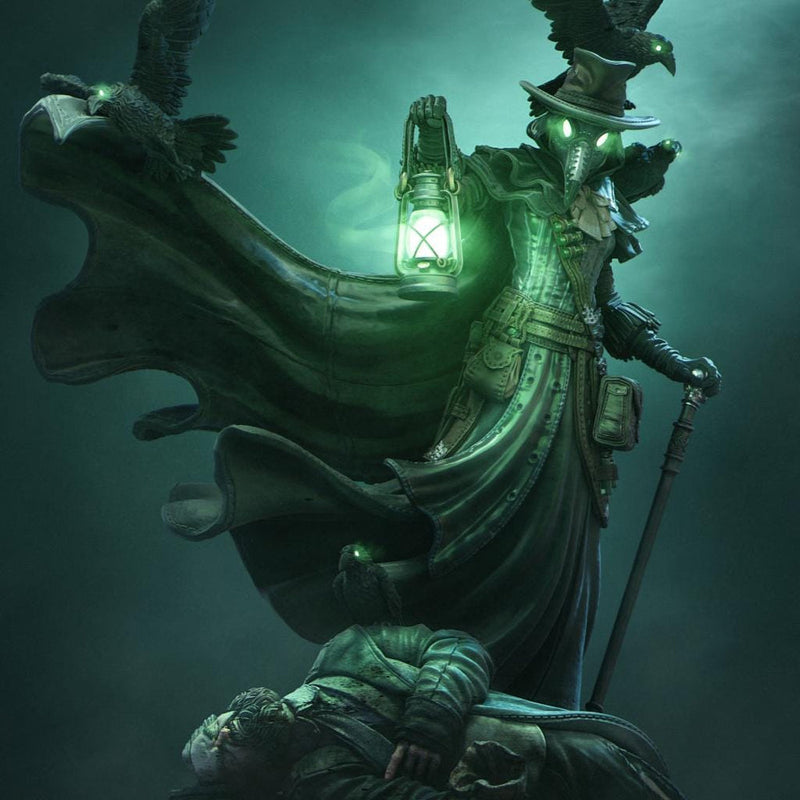 Plague Doctor Miniature – Dark Alchemist Villain with Lantern | DnD NPC Boss | Resin Tabletop RPG - Only-Games