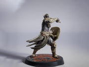 Elf Sword and Shield Fighter Miniature | Fantasy Warrior | Resin 28mm 32mm 54mm 75mm 100mm - Only-Games