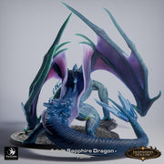 Sapphire Dragon Miniature | Gem Dragon Boss | DnD UNPAINTED Resin - Only-Games