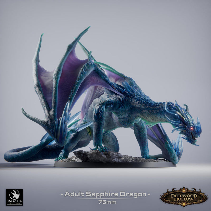 Sapphire Dragon Miniature | Gem Dragon Boss | DnD UNPAINTED Resin - Only-Games