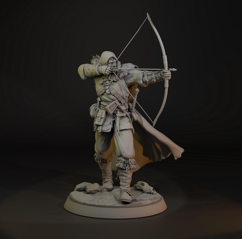 Ranger Archer Miniature STL | Torvin Shooting Bow | Digital Download - Only-Games