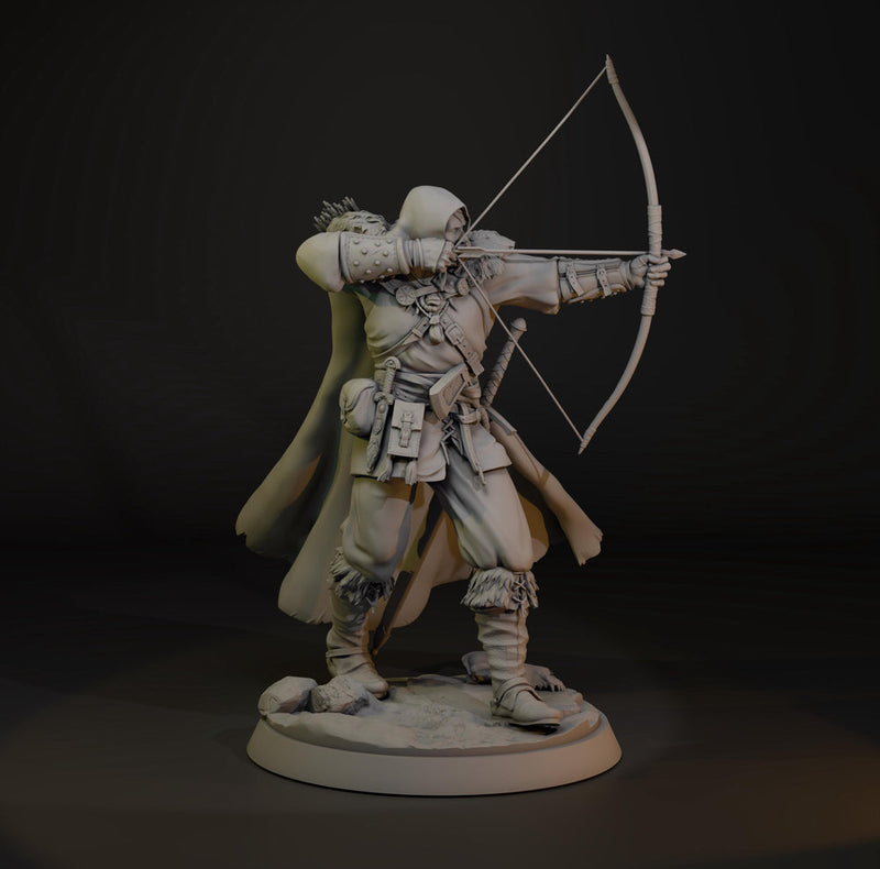 Ranger Archer Miniature STL | Torvin Shooting Bow | Digital Download - Only-Games