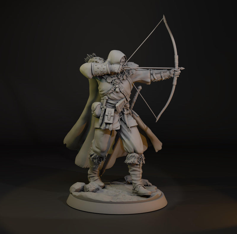 Ranger Archer Miniature STL | Torvin Shooting Bow | Digital Download - Only-Games