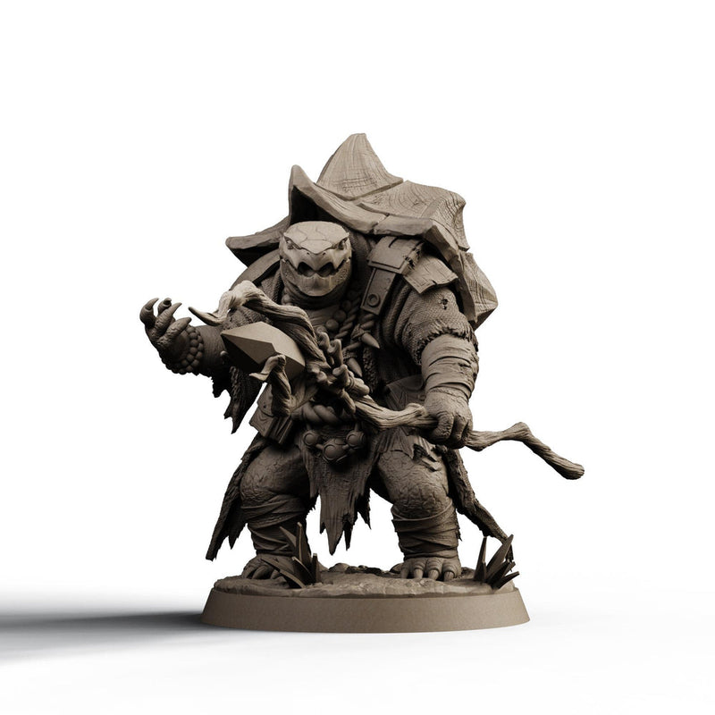 Turtlefolk Druid Miniature | Ravel Sylcarax | Resin RPG Figure - Only-Games
