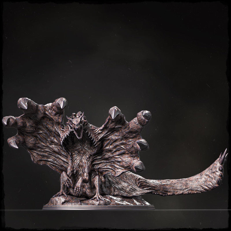 Dragon Miniature | Gargantuan Abyssal Demon Dragon Boss | Unpainted Monster - Only-Games
