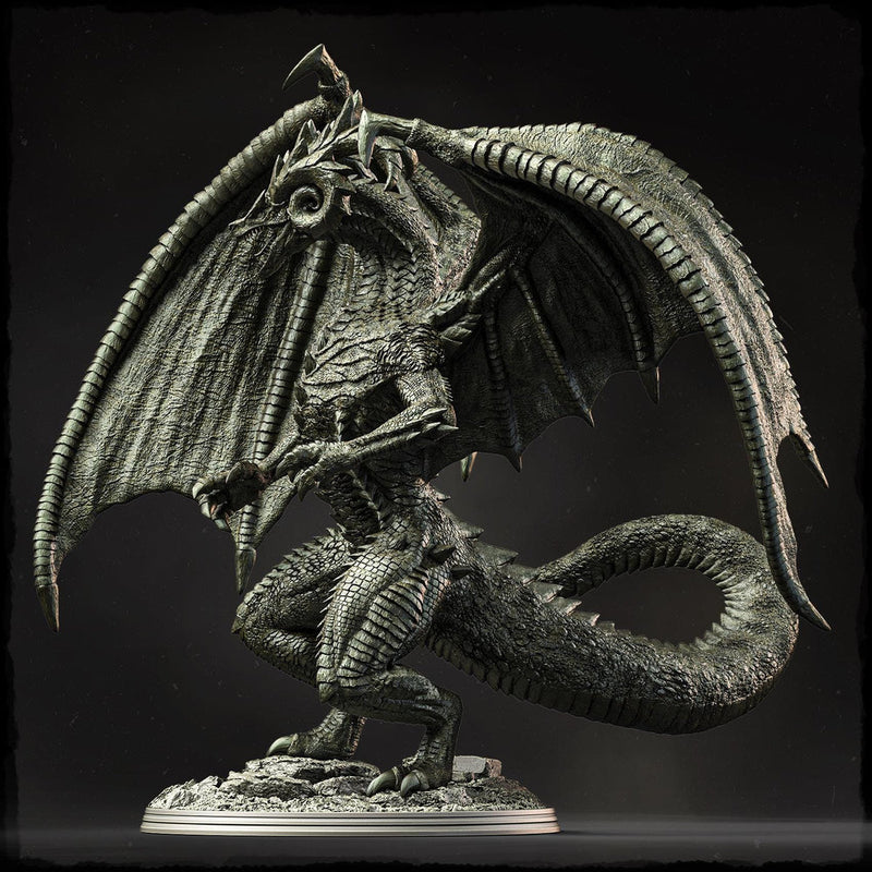 Gargantuan Dragon Miniature | Ancient Boss Monster | Resin Tabletop Figure - Only-Games