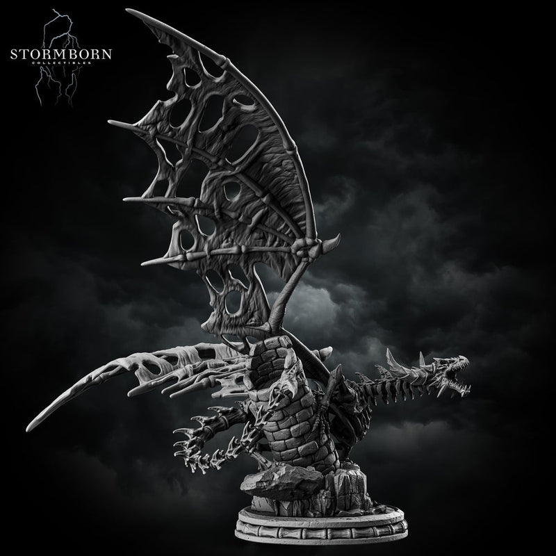 Skeletal Dragon Miniature | Undead Dragon Boss | Unpainted Monster - Only-Games