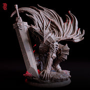 Dark Greatsword Knight Miniature | Two Hand Sword Warrior | Resin 28mm 32mm 54mm 75mm 100mm - Only-Games