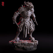 Dragonborn Fighter Miniature | Dual Blade Warrior | 28mm 32mm 54mm 75mm 100mm - Only-Games
