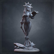 Human Cleric Miniature | Female Priestess with Mace | 28mm 32mm 54mm 75mm 100mm - Only-Games