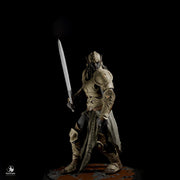 Dark Elf Fighter Miniature | Sword Warrior | Unpainted Resin 28mm 32mm 54mm 75mm 100mm - Only-Games