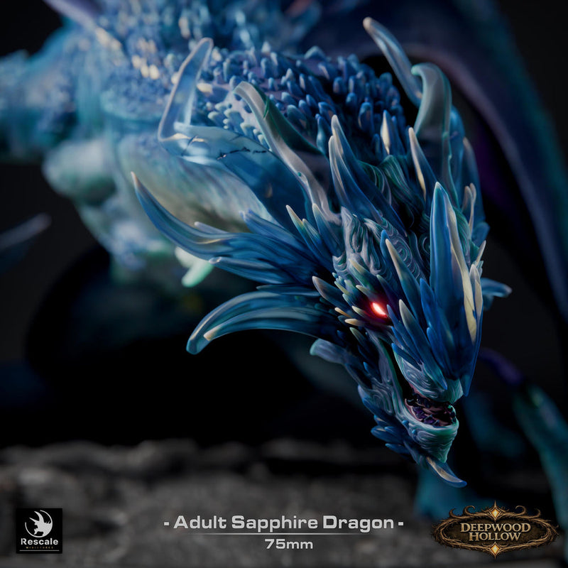 Sapphire Dragon Miniature | Gem Dragon Boss | DnD UNPAINTED Resin - Only-Games