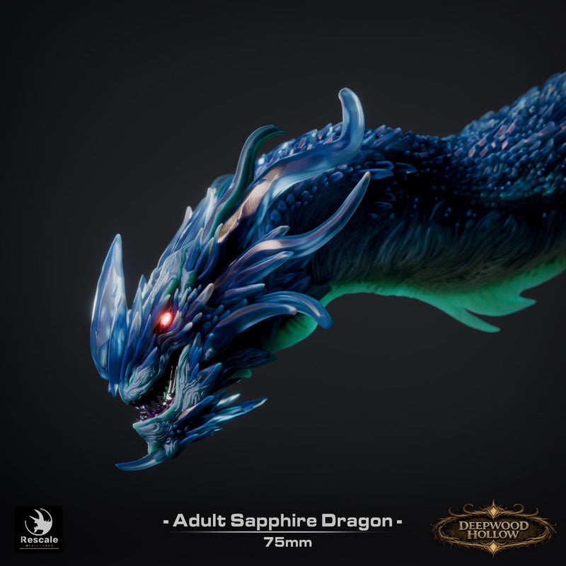 Sapphire Dragon Miniature | Gem Dragon Boss | DnD UNPAINTED Resin - Only-Games