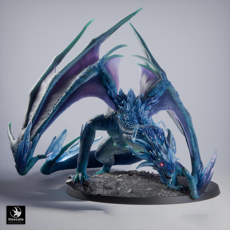 Sapphire Dragon Miniature | Gem Dragon Boss | DnD UNPAINTED Resin - Only-Games