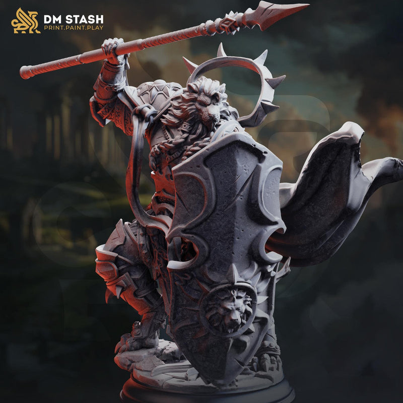 Paladin Miniature | Lionfolk Holy Knight | Resin RPG Figure - Only-Games