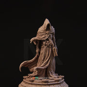 Undead Sorcerer Miniature | Hooded Lich | 5 Sizes Unpainted Resin Figure - Only-Games