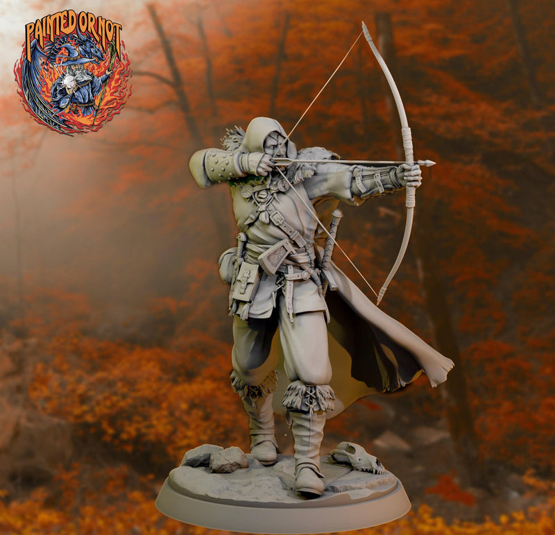 Ranger Archer Miniature STL | Torvin Shooting Bow | Digital Download - Only-Games
