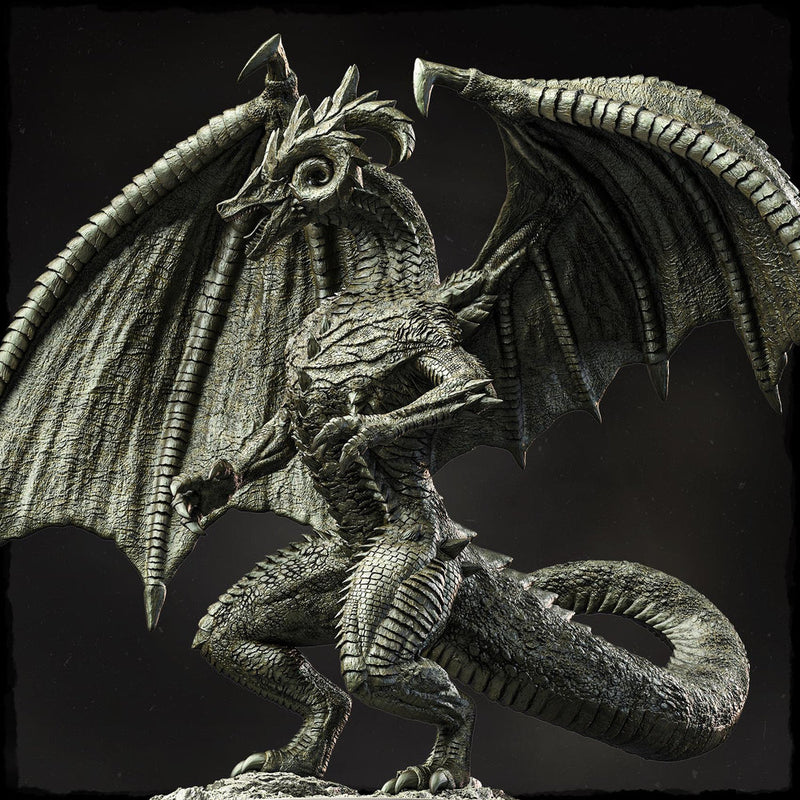 Gargantuan Dragon Miniature | Ancient Boss Monster | Resin Tabletop Figure - Only-Games