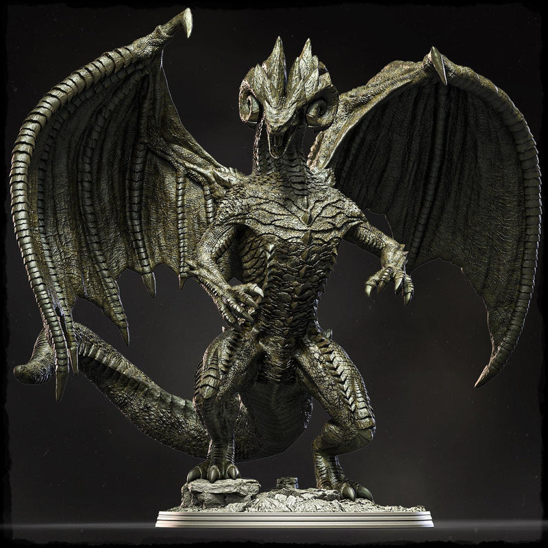 Gargantuan Dragon Miniature | Ancient Boss Monster | Resin Tabletop Figure - Only-Games