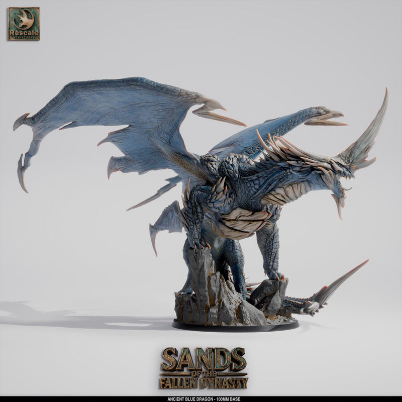 Ancient Blue Dragon Miniature | Gargantuan Resin DND 5e Boss Monster - Only-Games