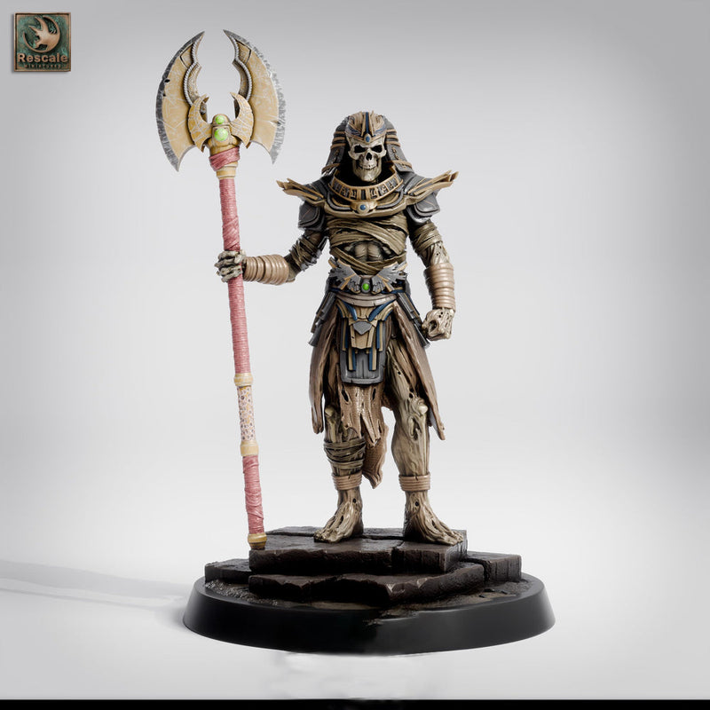Mummy Lord Miniature | Undead Pharaoh Warrior | Resin 28mm 32mm 54mm 75mm 100mm - Only-Games