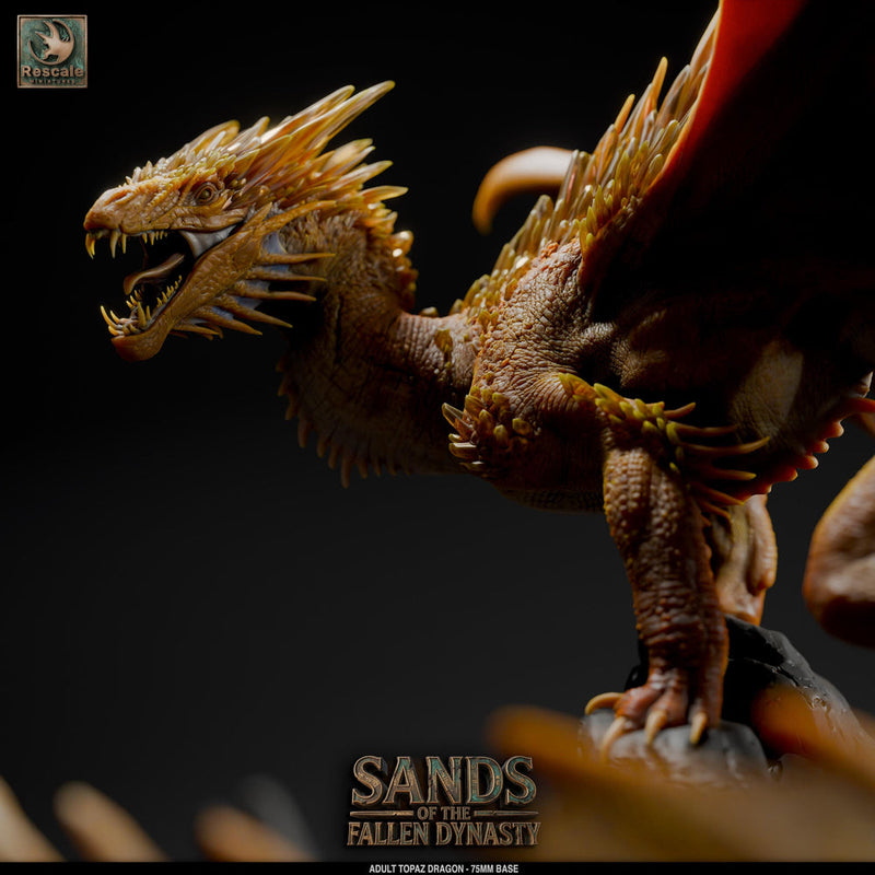 Adult Topaz Dragon Miniature | Gem Dragon Boss | 28mm to Gargantuan - Only-Games