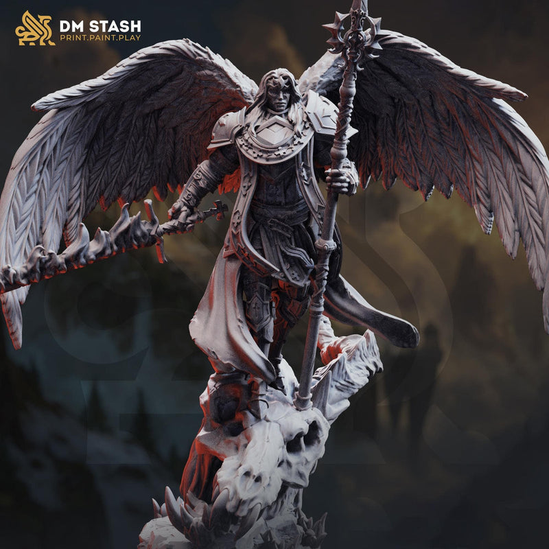 Winged Angel Paladin Miniature | Celestial Warrior | Resin 28mm 32mm 54mm 75mm 100mm - Only-Games
