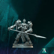 Sci-Fi Mech Knight Miniature | Spear War Suit | Unpainted Resin 32mm 40mm 50mm 65mm 80mm - Only-Games