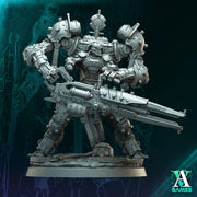 Sci-Fi Mech Knight | Heavy Rifle War Suit | Resin 32mm 40mm 50mm 65mm 80mm - Only-Games