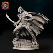 Male Rogue with Scimitar and Dagger, PaintedOrNot Original Design Unpainted Mini | 5 Sizes /Scales - Only-Games